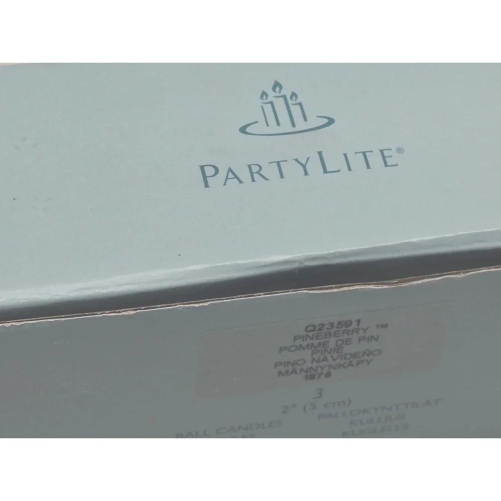 PartyLite Pineberry 2 Inch Ball‎ Candles Forest Green Set of 3 Q23591 Portugal